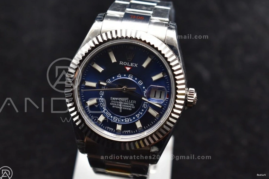 Skydweller SS A23J Oyster Blue Edition on SS Best Dial Noob Bracelet 0122